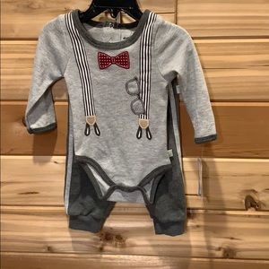 Boy’s Suspenders Onesie with Pants